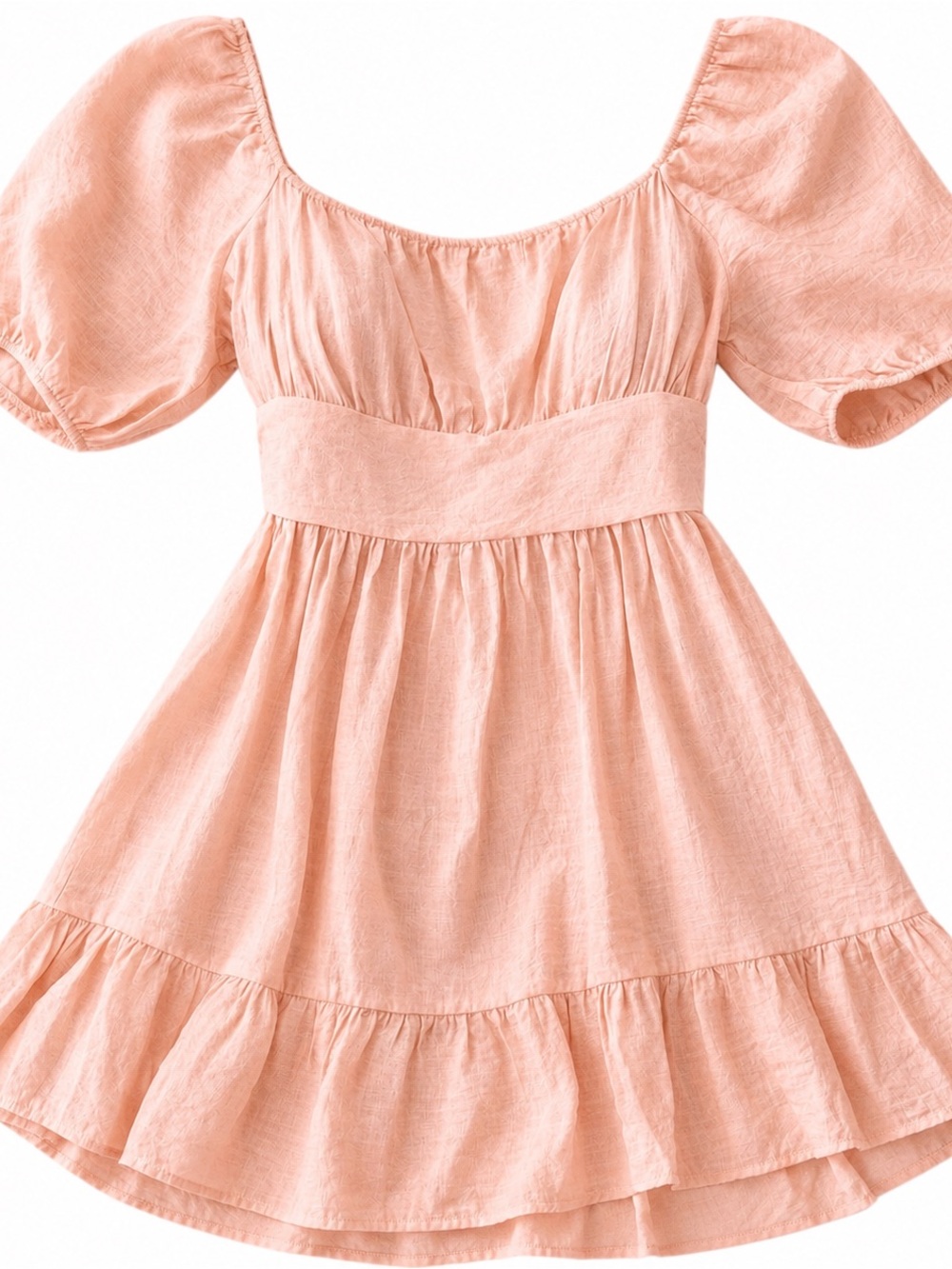 Altar’d State Blush Pink Puff Sleeve Babydoll Mini Dress Cottagecore Large - Picture 3 of 10